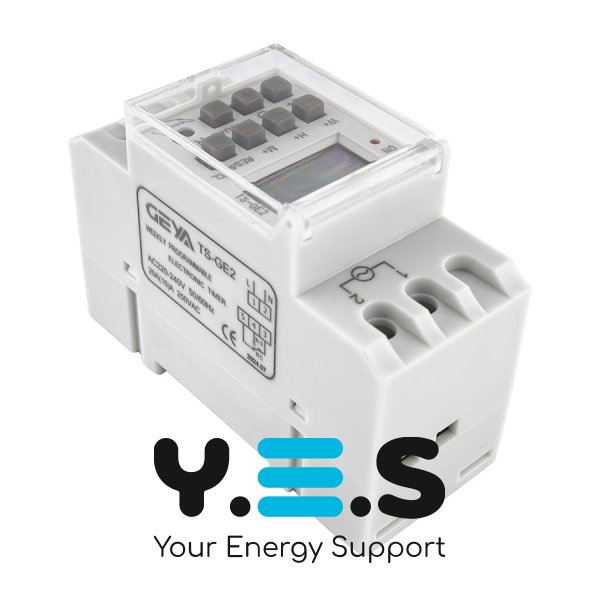 Тижневий таймер Geya TS-GE2 на DIN-рейку, 20A