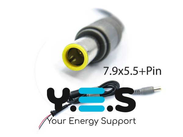DC-кабель живлення 7.9×5.5+Pin для Lenovo (IBM), 65/90/120W, від блока живлення до ноутбука