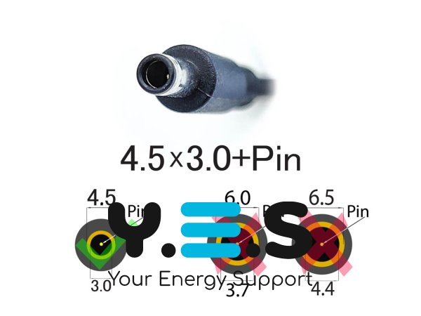 DC-кабель 4.5×3.0+Pin для Asus, Dell (45W/65W/90W), 3 дроти, феритовий фільтр, застібка