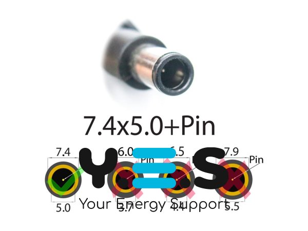 DC-кабель живлення 7.4×5.0+pin для DELL, HP 120/135/150/180W, 2 дроти (БЖ→ноутбук)