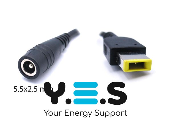 DC‑кабель‑конвертер 5.5×2.5→USB+pin для блока Lenovo 45/65/90W, перехідник