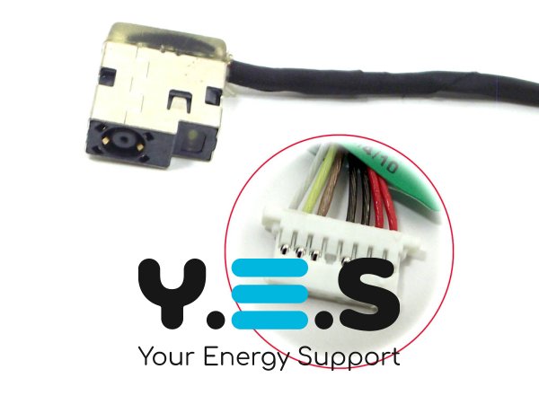 Розʼєм живлення для ноутбука HP 15-AC, 15-AF, 15-AY, 15-BA, 15-BN (4.5*3.0+Pin) з кабелем 185мм