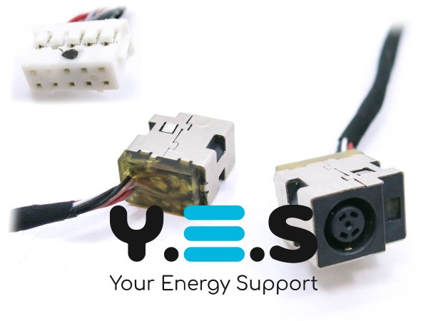 Роз’єм живлення для ноутбука HP DV6-3000, DV6-3100, DV6-3200, DV6T-3000, DV6T-3100, DV6T-3200, DV6-3xxx (7.4×5.0, центральний пін) з кабелем