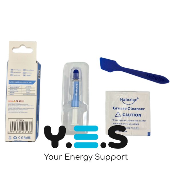 Термопаста Halnziye HY-P15 Carbon Gray, шприц 1 г, теплопровідність 15.2 Вт/м·К