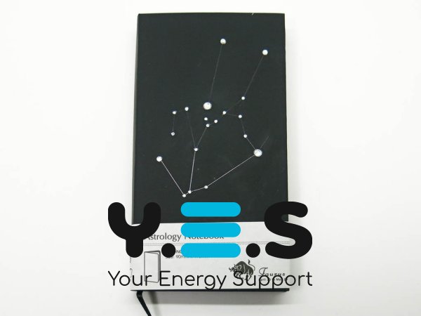 Подарунковий блокнот «Телець» (сузір’я зодіаку), 240 арк., 90×180×18 мм, чорний