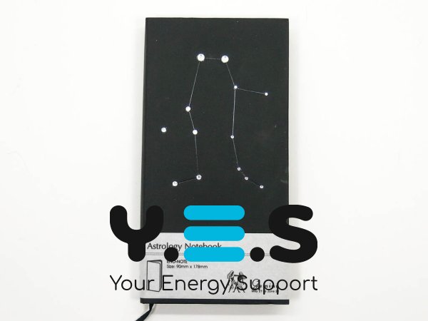 Подарунковий блокнот-записник Зодіак «Близнюки», 90×180×18 мм, 240 арк., чорний