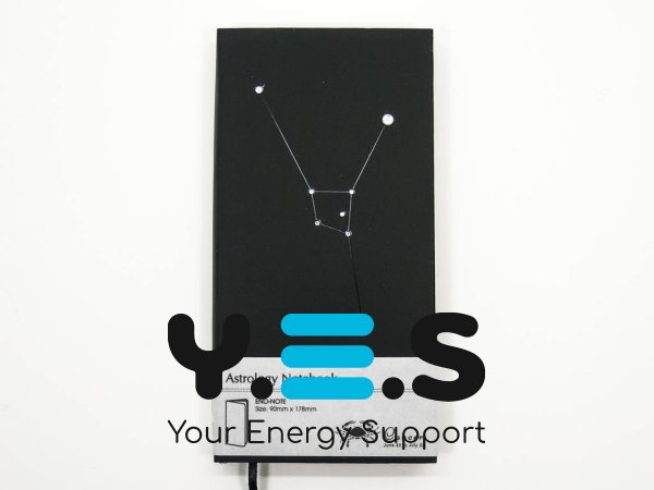 Подарунковий блокнот «Рак» (сузір’я Зодіаку), 90×180×18 мм, 240 арк., чорний