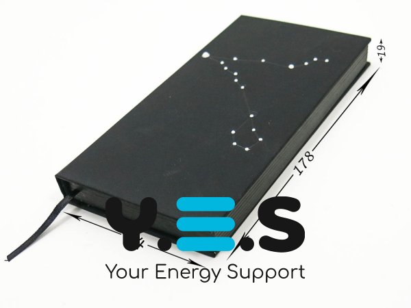 Подарунковий блокнот «Рак» (сузір’я Зодіаку), 90×180×18 мм, 240 арк., чорний