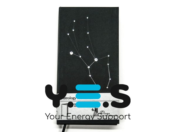 Подарункова записна книжка сузір’я Зодіаку «Діва», блокнот 90×180×18 мм, 240 арк., чорний