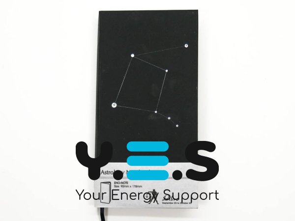 Подарунковий блокнот сузір’я зодіаку «Терези» — записна книжка 90×180×18 мм, 240 арк., чорний