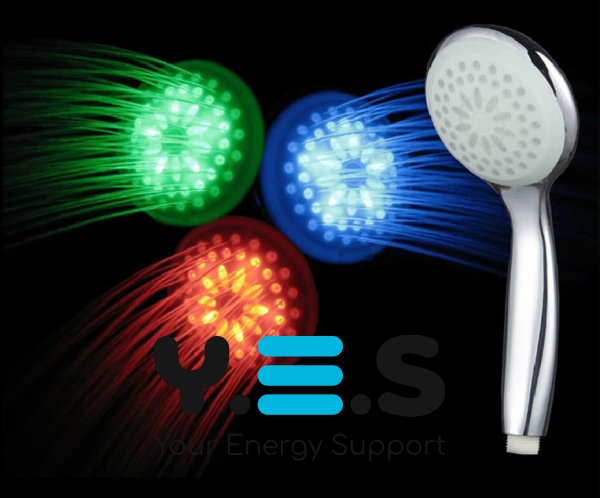 Світлодіодна лійка для душу LED з термопідсвіткою, що змінює колір від температури води