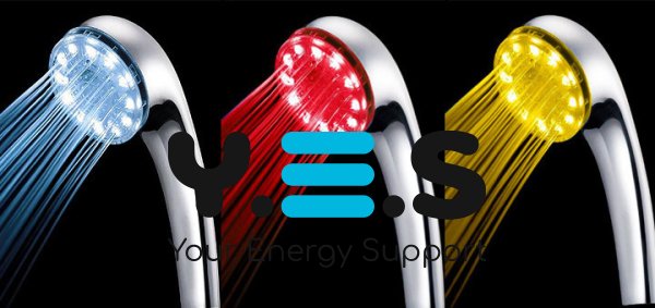 Світлодіодна лійка для душу LED з термопідсвіткою, що змінює колір від температури води