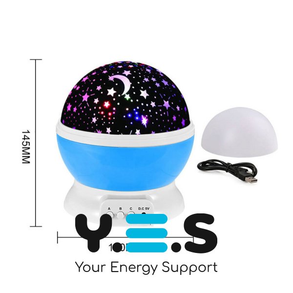 Нічник-проектор зоряного неба Star Master Dream, обертання 360°, білий + RGB сяйво