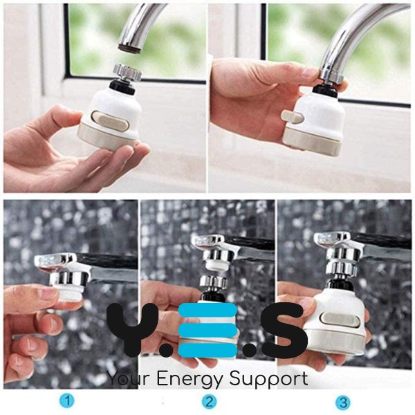 Насадка-аератор на кран 360°: гнучка, на змішувач, для економії води