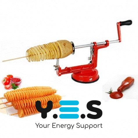 Машинка-спіралайзер для картоплі Spiral Potato Slicer — картоплерізка/овочерізка, спіральна мультирізка