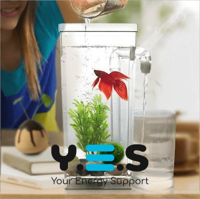 Акриловий міні-акваріум My Fun Fish для рибок, самоочисний, з краном для легкого очищення