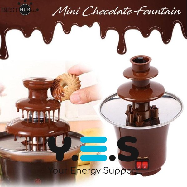 Домашній міні шоколадний фонтан для фондю Mini Chocolate Fondue Fountain