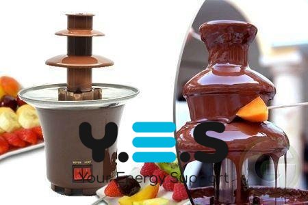 Домашній міні шоколадний фонтан для фондю Mini Chocolate Fondue Fountain