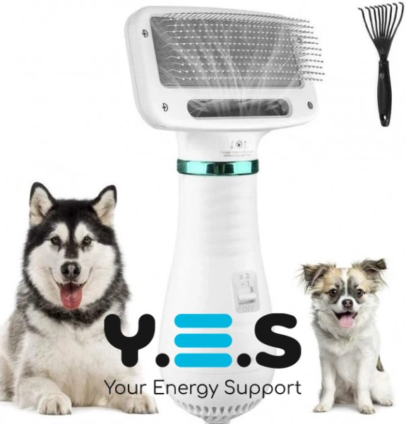 Фен-гребінець 2в1 для собак і котів: щітка-розчіска для грумінгу Pet Grooming Dryer