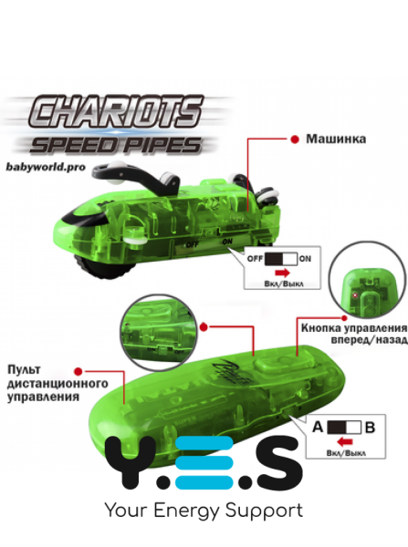 Автотрек трубопровідні гонки Chariots Speed Pipes, перегони в трубі, 37 деталей