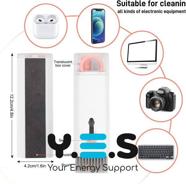 Набір для чищення електроніки 7в1: щітка для клавіатури, навушників, монітора, смартфона, ноутбука