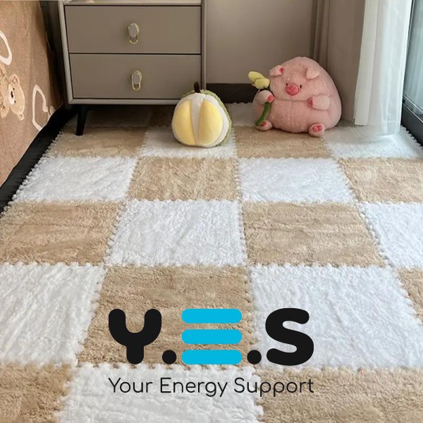 Плюшевий килимок‑пазл 30×30 см для дому — м’який ігровий килимок для дітей і дорослих