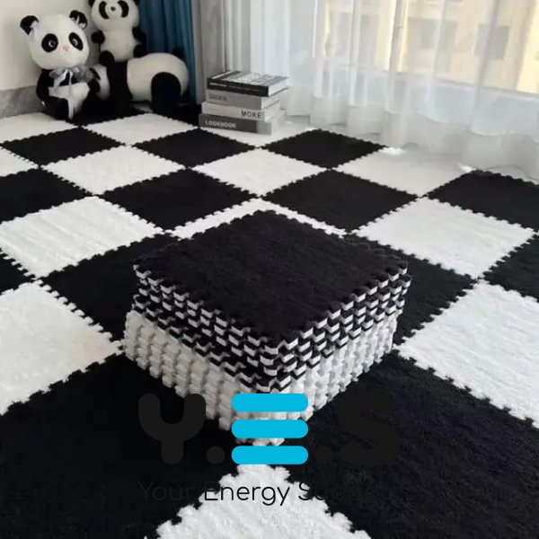 Плюшевий килимок‑пазл 30×30 см для дому — м’який ігровий килимок для дітей і дорослих