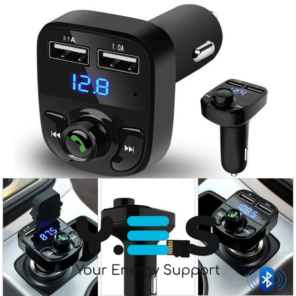 FM‑модулятор Car X8 для авто: MP3, Bluetooth, 2×USB, microSD