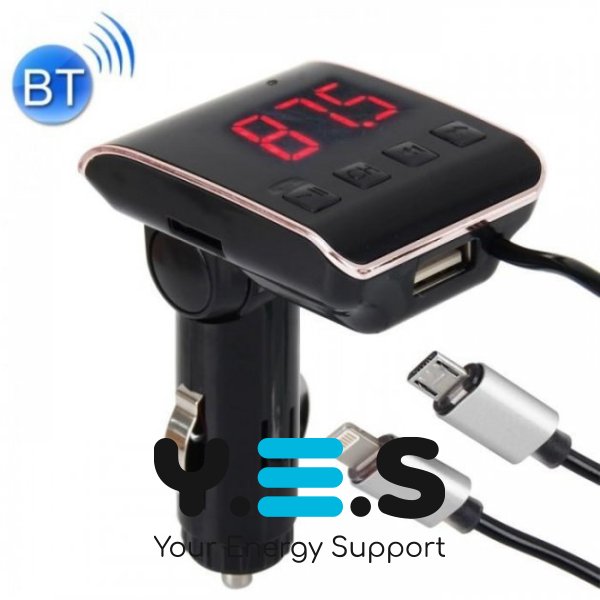 FM-трансмітер HZ H22BT з Bluetooth від прикурювача, USB-порт, кабель USB та iPhone