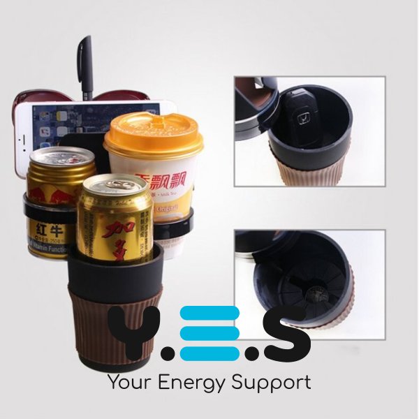 Автохолдер-підстаканник Multi Cup 5в1: тримач склянок, напоїв, телефона й аксесуарів