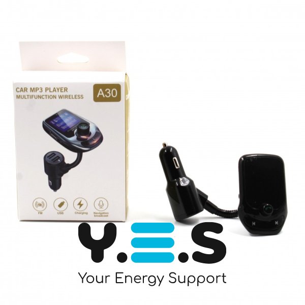 FM-модулятор A30 BT — авто FM-трансмітер з екраном, Bluetooth і USB