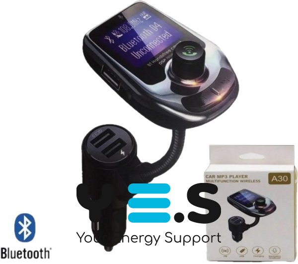 FM-модулятор A30 BT — авто FM-трансмітер з екраном, Bluetooth і USB