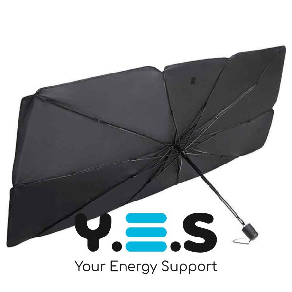 Сонцезахисна шторка-парасолька на лобове скло авто, козирок від сонця 79×145 см