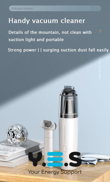 Портативний бездротовий мініпилосос для дому й авто, USB-зарядка