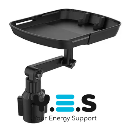 Складаний автостолик-органайзер у підсклянник з висувним підносом і тримачем телефону