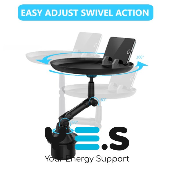 Складаний автостолик-органайзер у підсклянник з висувним підносом і тримачем телефону