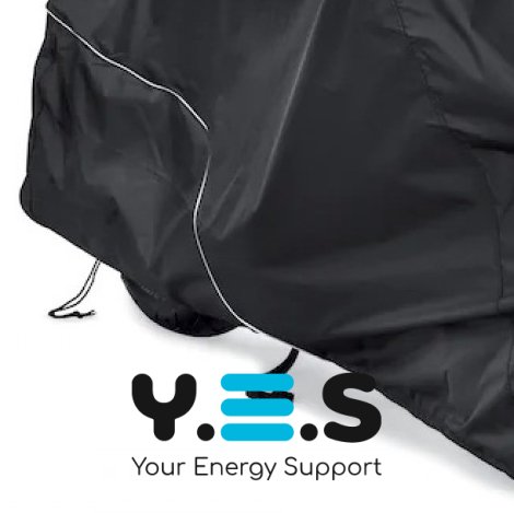 Вологозахисний тент-чохол для мотоцикла/мопеда з термопанелями та світловідбивачами