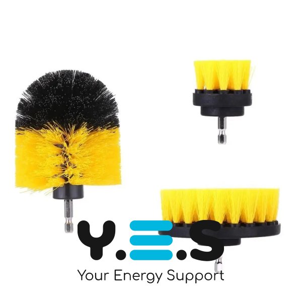 Набір 3 щіток-йоржиків для дриля: насадки для чищення плитки, прибирання дому та авто