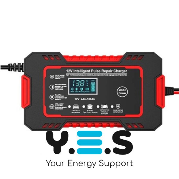 Інтелектуальний зарядний пристрій EAFC 12V 6A для авто й мото АКБ: автомат, РК-дисплей, відновлення