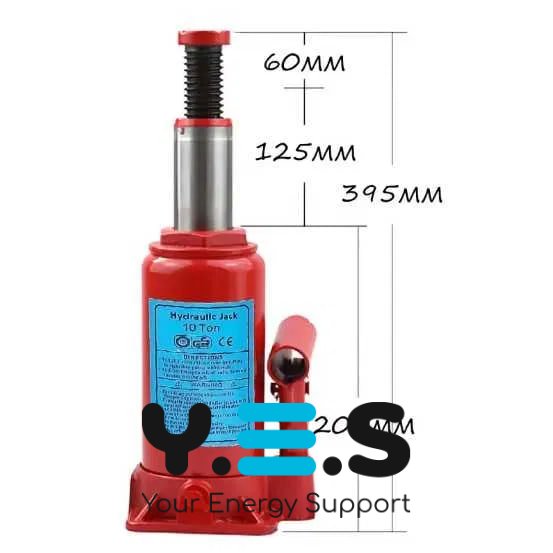 Бутильний гідравлічний домкрат для авто 10 т (10т)