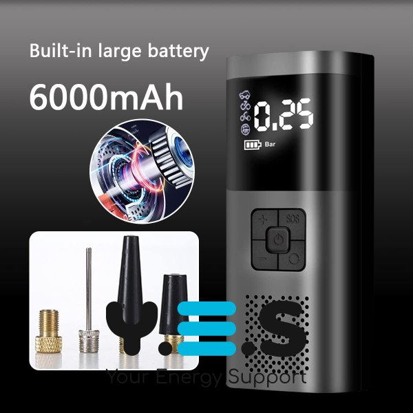 Портативний бездротовий компресор-насос Wireless Pump ST5509D 12В, багатофункціональний