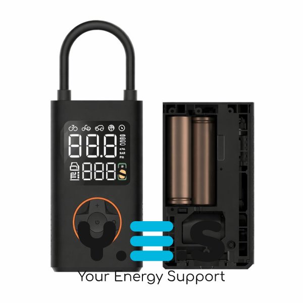 Акумуляторний автокомпресор 2-в-1 Power Bank ATJ-005: автостоп, цифровий дисплей, LED-ліхтар