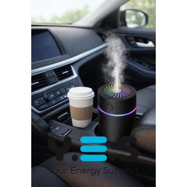 Автомобільний міні зволожувач-аромадифузор чорний від прикурювача, ароматизатор салону авто