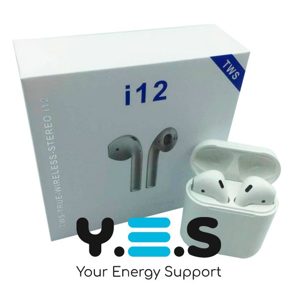 Бездротові навушники-вкладиші AirPods i12 BT з сенсорним керуванням, Bluetooth, зарядний кейс