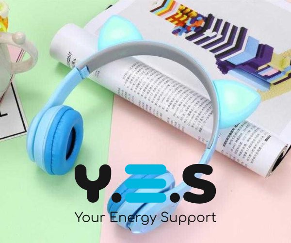 Дитячі Bluetooth навушники Cat Y47 бездротові з мікрофоном і котячими вушками з підсвіткою