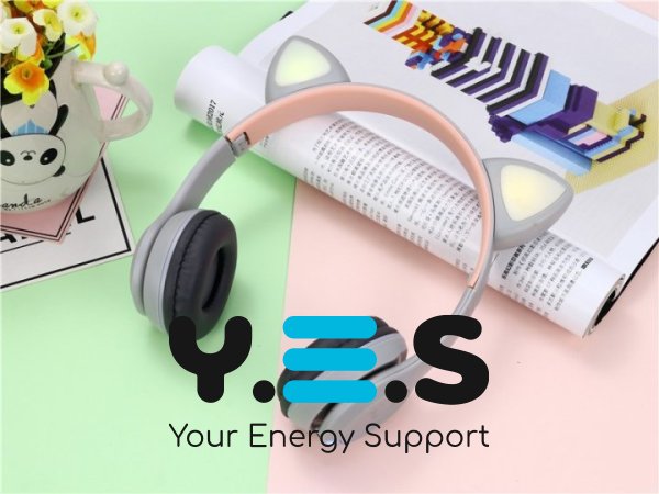 Дитячі Bluetooth навушники Cat Y47 бездротові з мікрофоном і котячими вушками з підсвіткою