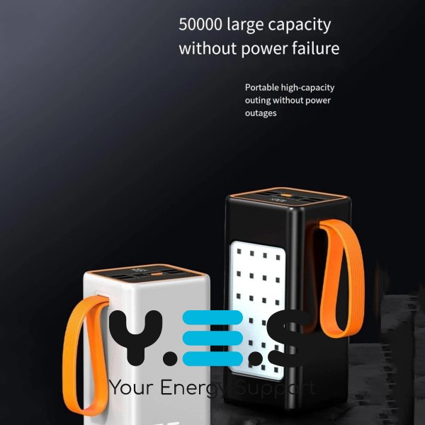 Повербанк JS-658 100000 mAh для роботи й подорожей, зовнішній акумулятор з LED-ліхтариком