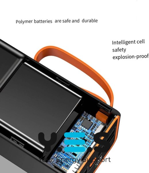 Повербанк JS-658 100000 mAh для роботи й подорожей, зовнішній акумулятор з LED-ліхтариком