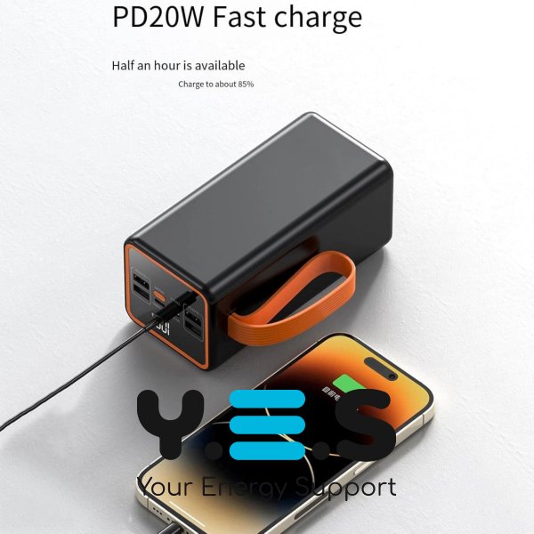 Повербанк JS-658 100000 mAh для роботи й подорожей, зовнішній акумулятор з LED-ліхтариком