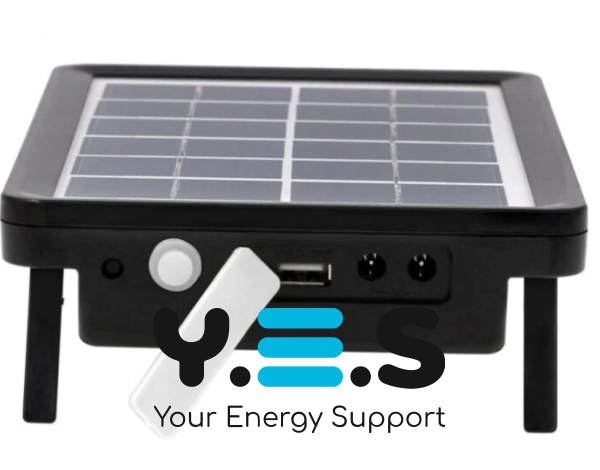 Портативна сонячна система EP-05 6V3W: літієва батарея, 2 LED-лампи, зарядка телефону